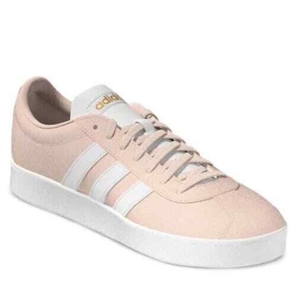Adidas VL Court 2.0 Low Womens Tennis Shoes Pink White Gold H06114 NEW Size 7 - Picture 4 of 6